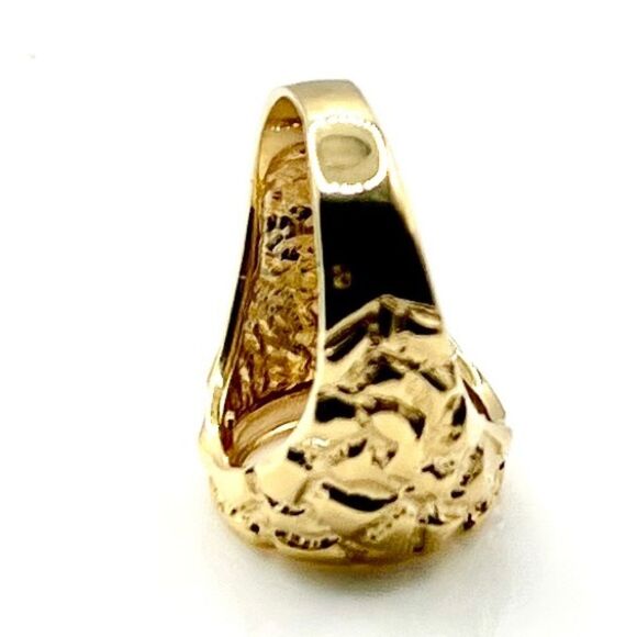 14k Gold Nugget Coin Bezel Ring (coin not included) - Picture 8 of 9